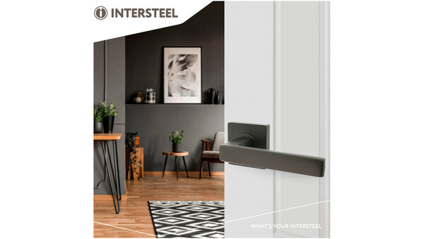 Intersteel Deurkruk Hera op rozet verdekt 55x55x10mm met nokken antraciet grijs