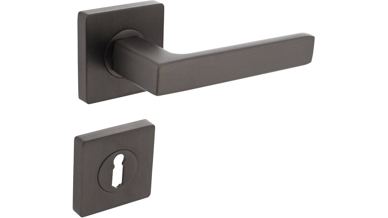 Intersteel Deurkruk Hera op rozet verdekt 55x55x10mm met nokken antraciet grijs