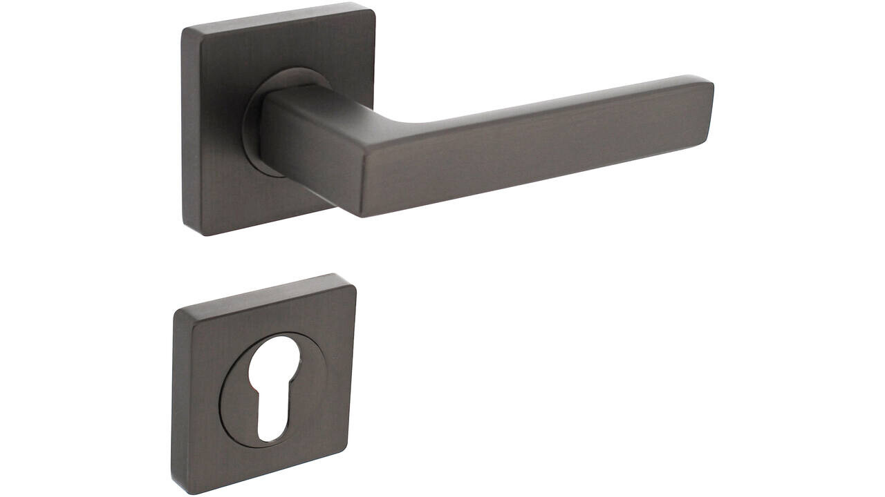 Intersteel Deurkruk Hera op rozet verdekt 55x55x10mm met nokken antraciet grijs