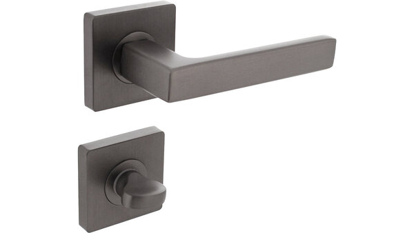 Intersteel Deurkruk Hera op rozet verdekt 55x55x10mm met nokken antraciet grijs
