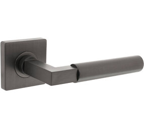 Intersteel Deurkruk Baustil op rozet verdekt 55x55x10mm met nokken antraciet grijs