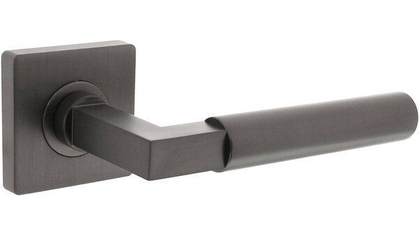 Intersteel Deurkruk Baustil op rozet verdekt 55x55x10mm met nokken antraciet grijs
