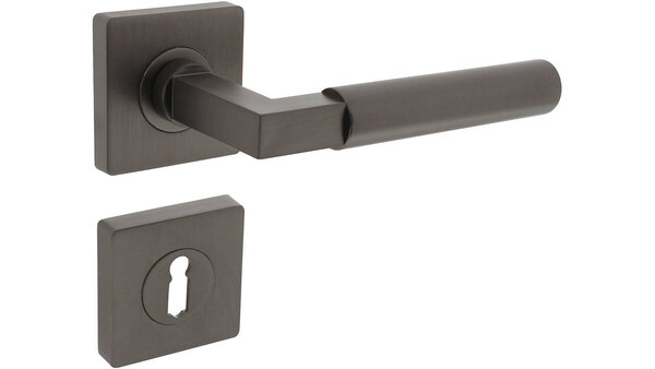 Intersteel Deurkruk Baustil op rozet verdekt 55x55x10mm met nokken antraciet grijs