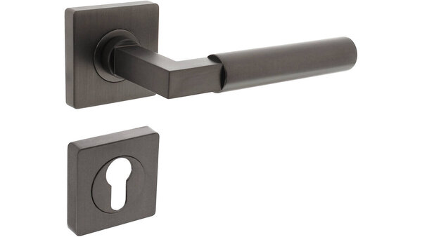 Intersteel Deurkruk Baustil op rozet verdekt 55x55x10mm met nokken antraciet grijs