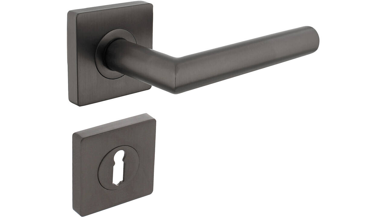 Intersteel Deurkruk Bastian op rozet verdekt 55x55x10mm met nokken antraciet grijs Intersteel Deurkruk Bastian op rozet verdekt 55x55x10mm met nokken antraciet grijs