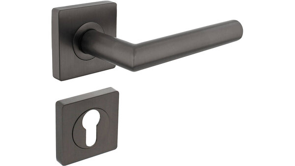 Intersteel Deurkruk Bastian op rozet verdekt 55x55x10mm met nokken antraciet grijs Intersteel Deurkruk Bastian op rozet verdekt 55x55x10mm met nokken antraciet grijs