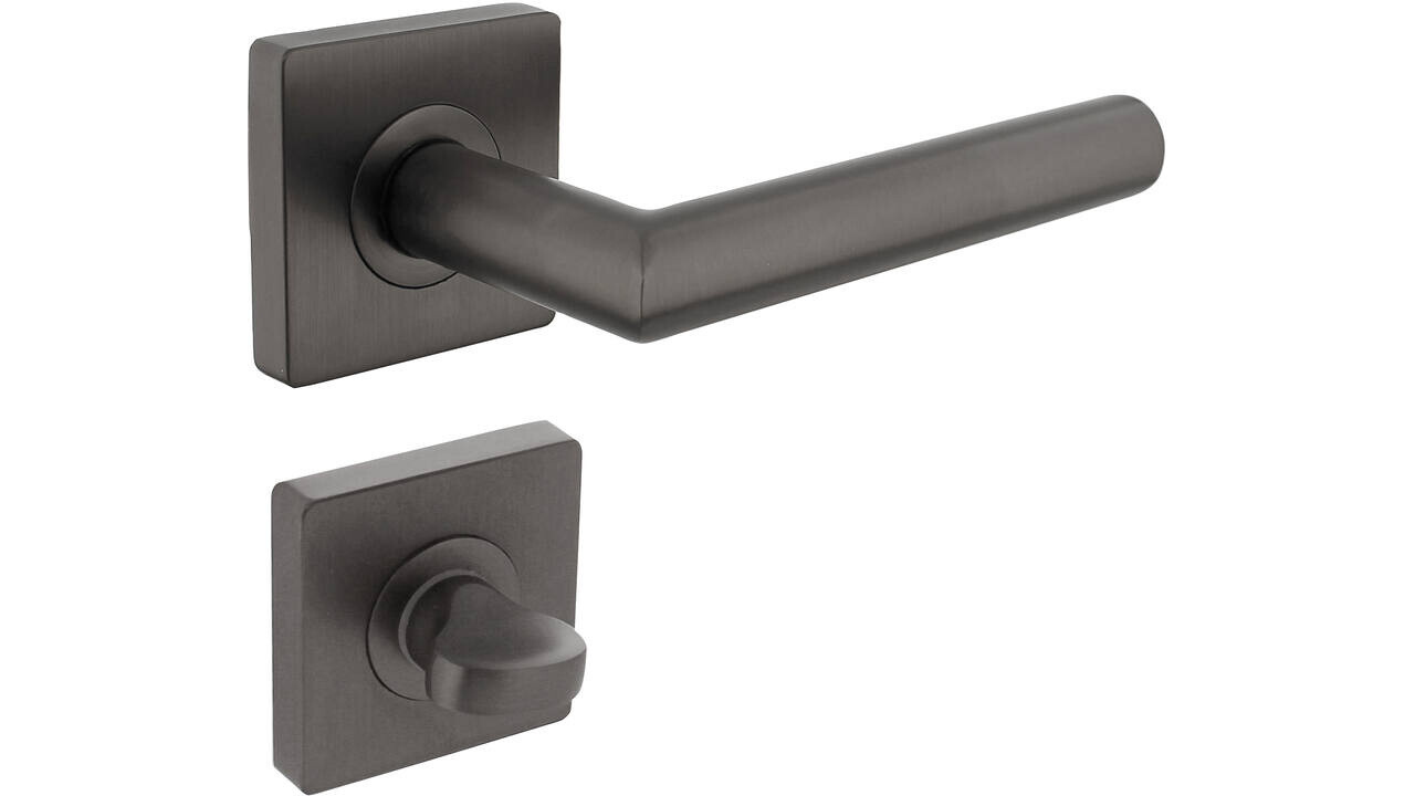 Intersteel Deurkruk Bastian op rozet verdekt 55x55x10mm met nokken antraciet grijs Intersteel Deurkruk Bastian op rozet verdekt 55x55x10mm met nokken antraciet grijs