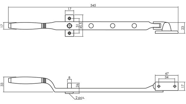 Intersteel Raamuitzetter Ton met stelpennen in diverse kleuren