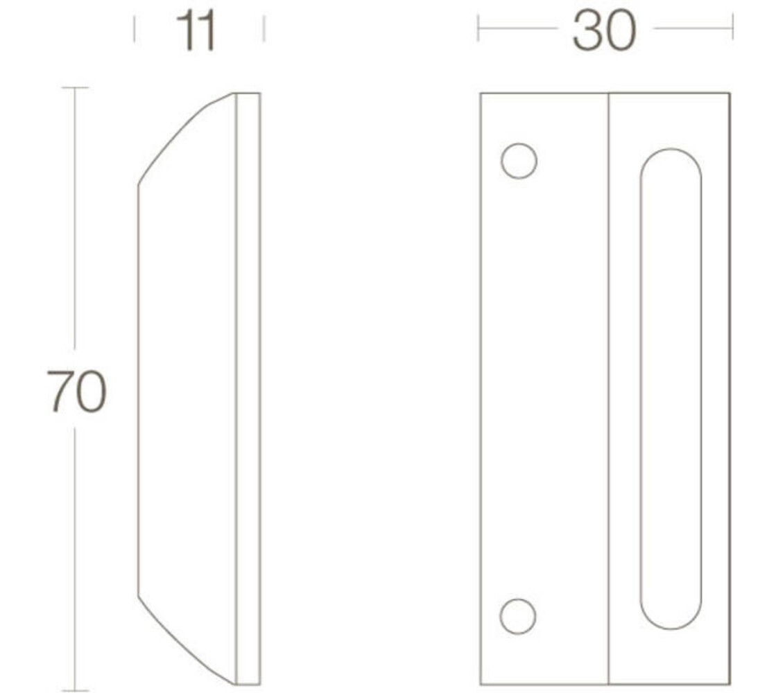 Intersteel Sluitplaat + kom 70x30mm in diverse kleuren