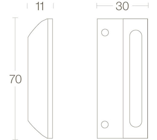 Intersteel Sluitplaat + kom 70x30mm in diverse kleuren