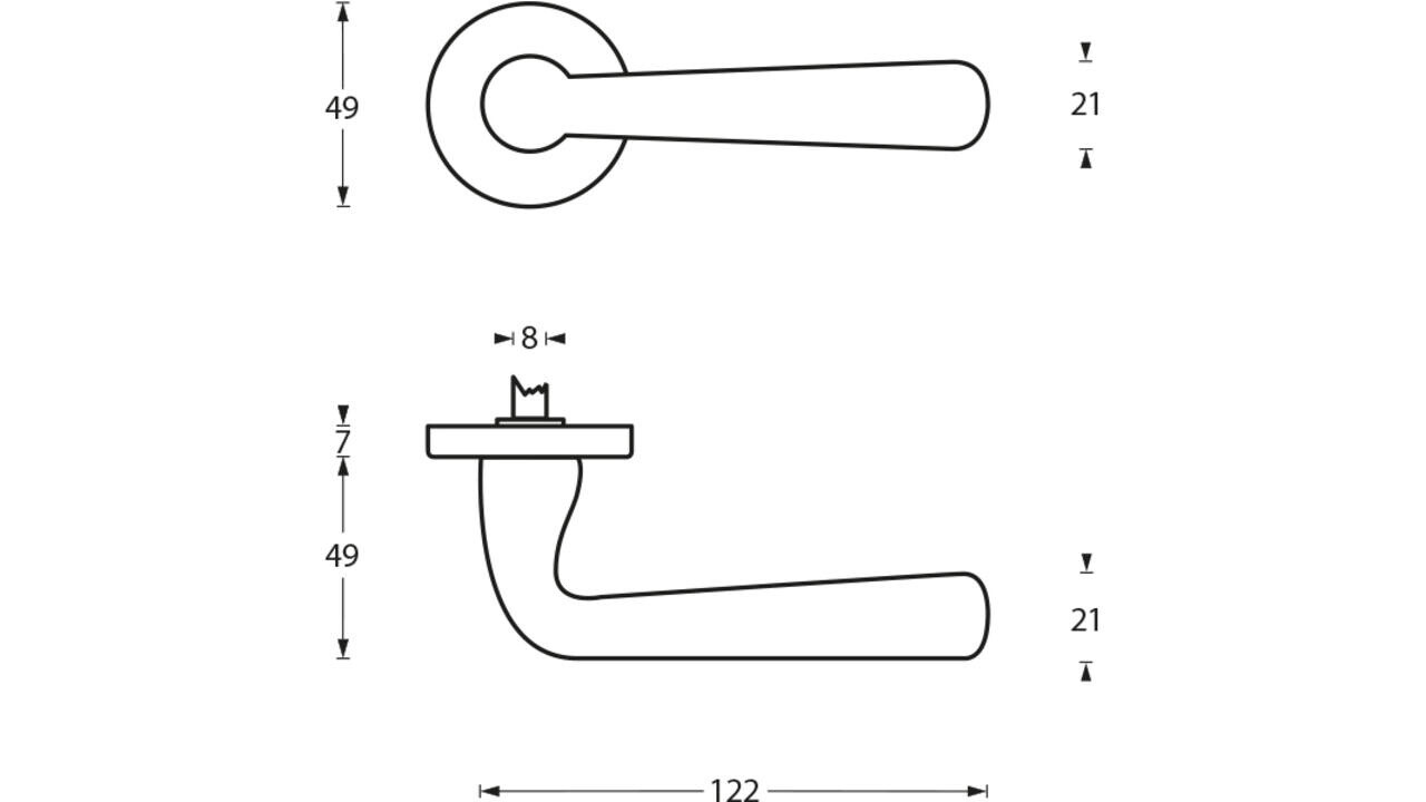 Intersteel Deurkruk Yvonne op rozet verdekt ø49x7mm chroom mat
