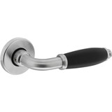 Intersteel Deurkruk Courgette met rozet verdekt ø49x7mm chroom mat/zwart