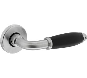 Intersteel Deurkruk Courgette met rozet verdekt ø49x7mm chroom mat/zwart