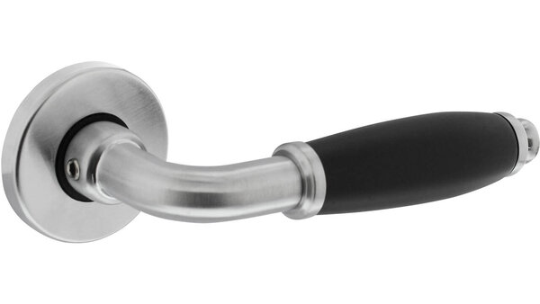 Intersteel Deurkruk Courgette met rozet verdekt ø49x7mm chroom mat/zwart