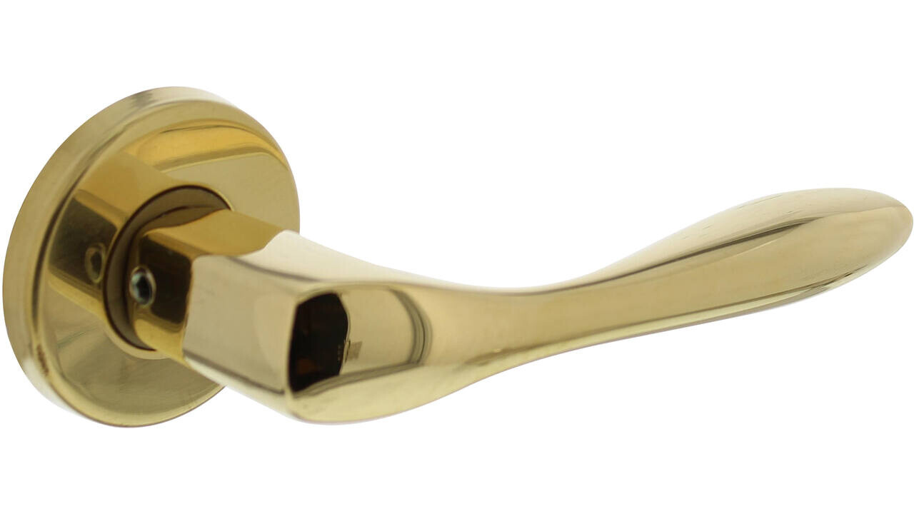 Intersteel Deurkruk Banaan met rozet verdekt ø49x7mm messing ongelakt