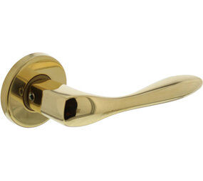 Intersteel Deurkruk Banaan met rozet verdekt ø49x7mm messing ongelakt