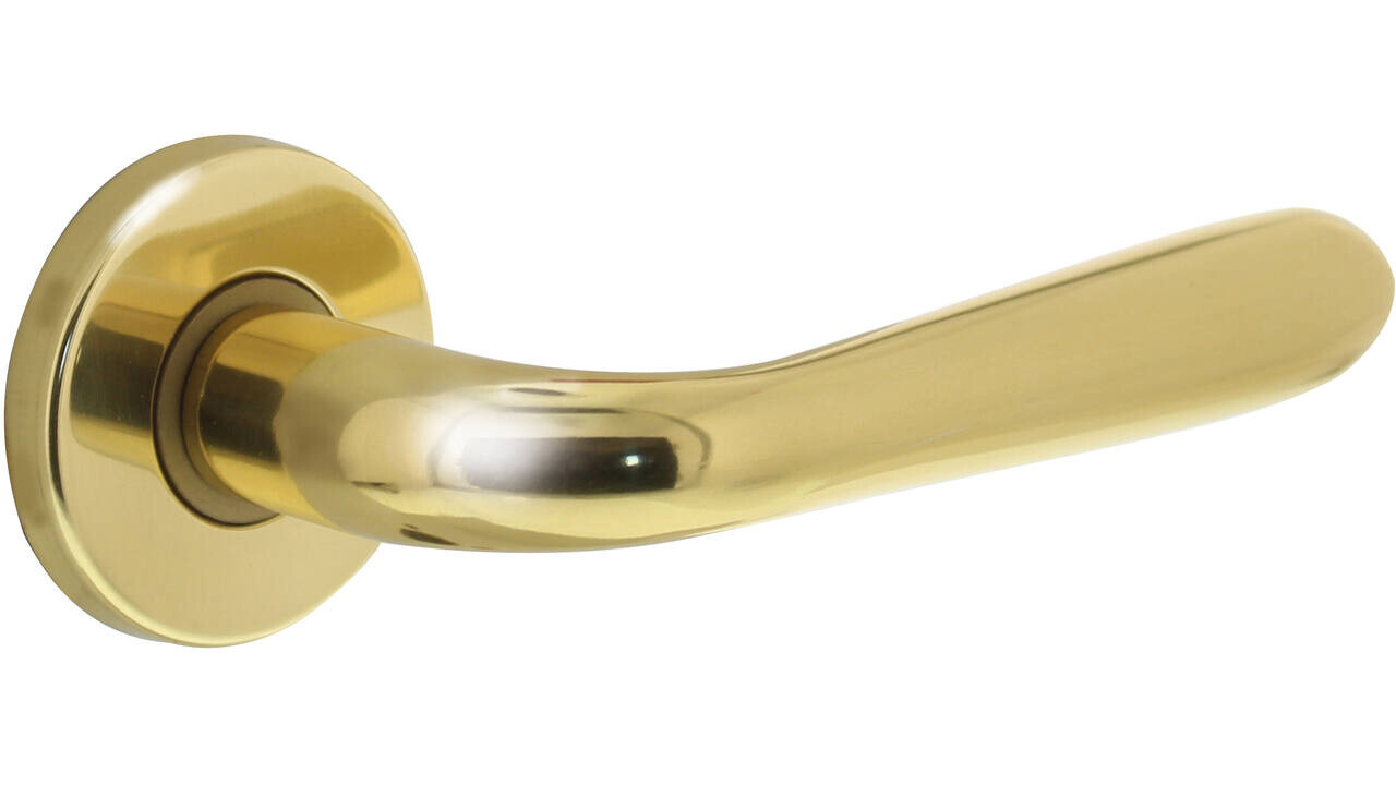 Intersteel Deurkruk Jupiter op rozet verdekt ø49x7mm messing gelakt