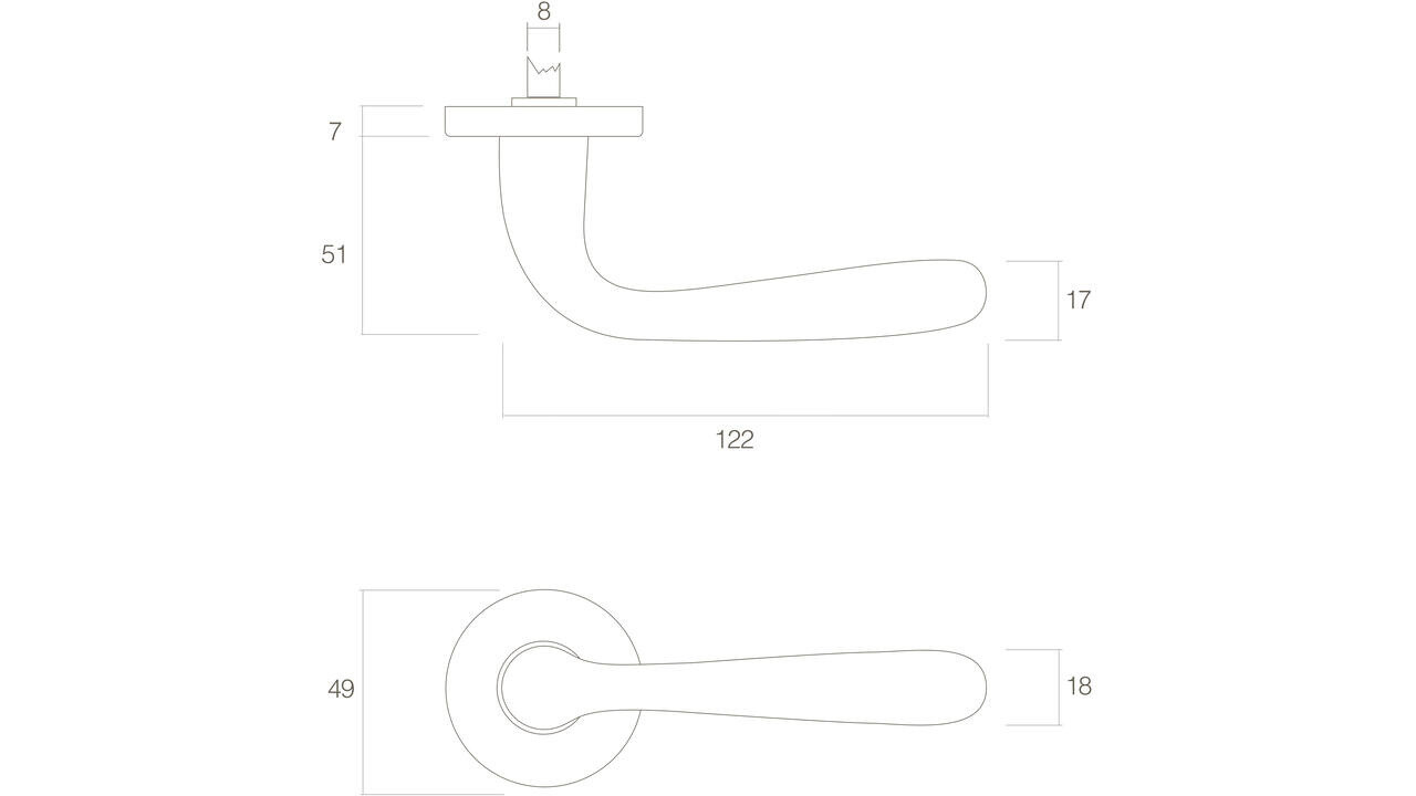 Intersteel Deurkruk Jupiter op rozet verdekt ø49x7mm messing gelakt