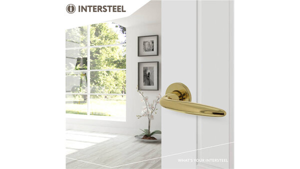 Intersteel Deurkruk Sigaar op rozet verdekt ø49x7mm messing gelakt