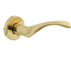 Intersteel Deurkruk Vlinder met rozet verdekt ø52x10mm messing gelakt