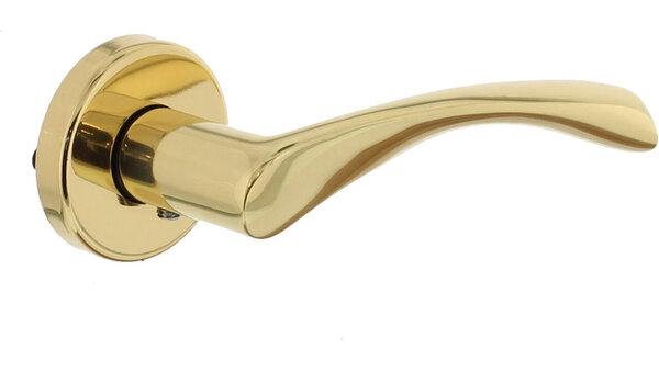 Intersteel Deurkruk Vlinder met rozet verdekt ø52x10mm messing gelakt