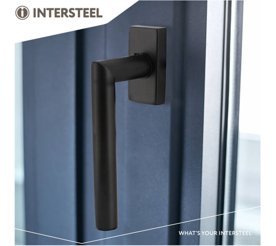 Intersteel Raamkruk Jura op rechthoekige rozet structuur  in diverse kleuren