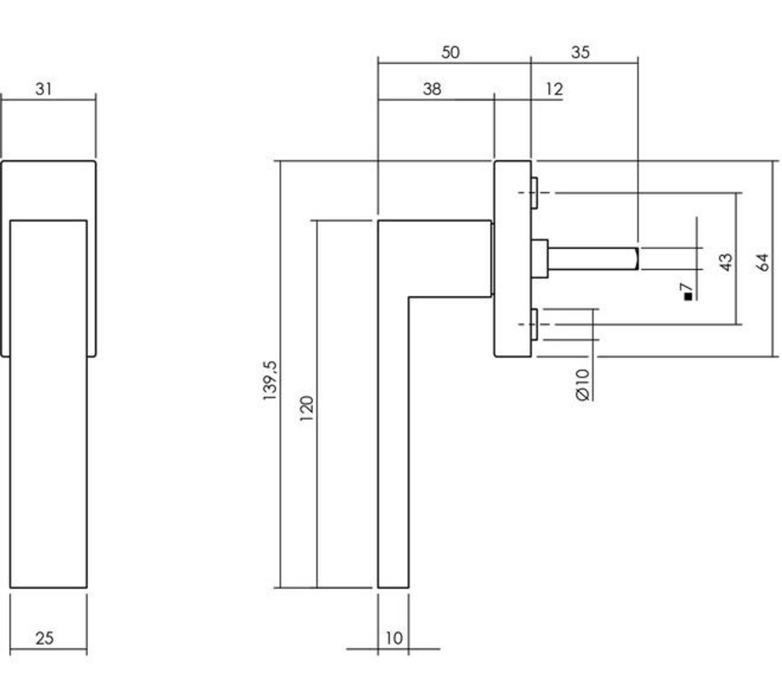 Intersteel Raamkruk Amsterdam op rechthoekige rozet structuur in diverse kleuren Intersteel Raamkruk Amsterdam op rechthoekige rozet structuur in diverse kleuren