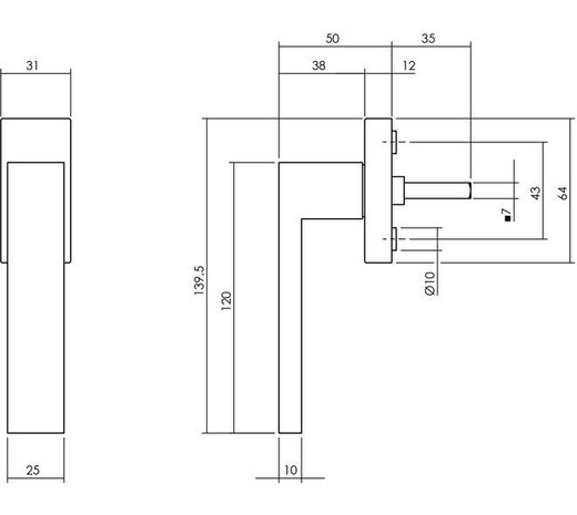 Intersteel Raamkruk Amsterdam op rechthoekige rozet structuur in diverse kleuren Intersteel Raamkruk Amsterdam op rechthoekige rozet structuur in diverse kleuren