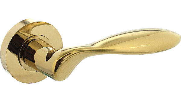 Intersteel Deurkruk George op rozet verdekt ø52x10mm met nokken PVD messingkleur