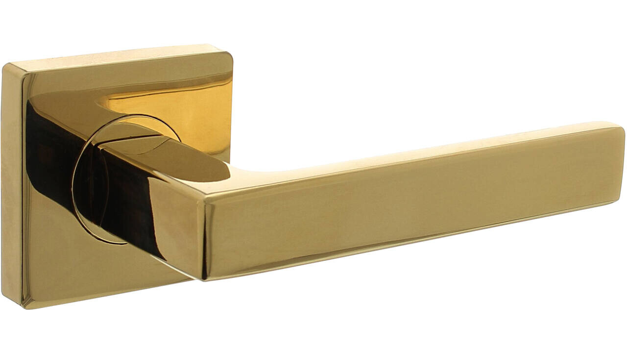 Intersteel Deurkruk Hera op rozet verdekt 55x55x10mm met nokken PVD messingkleur