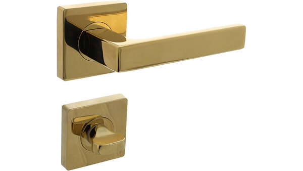 Intersteel Deurkruk Hera op rozet verdekt 55x55x10mm met nokken PVD messingkleur