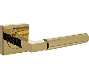 Intersteel Deurkruk Baustil op rozet verdekt 55x55x10mm met nokken PVD messingkleur