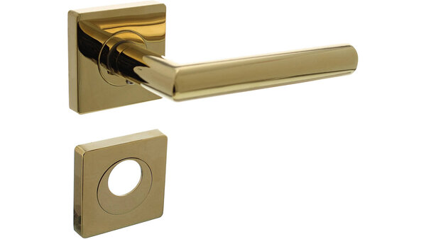 Intersteel Deurkruk Bastian op rozet verdekt 55x55x10mm met nokken PVD messingkleur