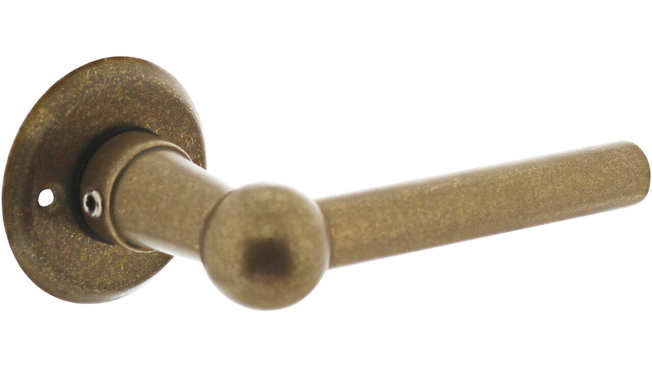 Intersteel Deurkruk L/L bol met rozet ø50x5mm messing getrommeld