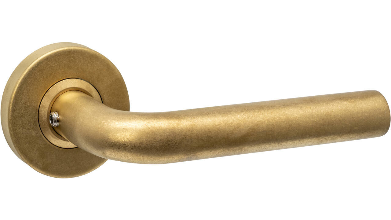 Intersteel Deurkruk Luzern op rozet verdekt ø53x10mm PVD messing getrommeld