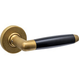 Intersteel Deurkruk Combinatie op rozet verdekt ø53x10mm PVD messing getrommeld/zwart