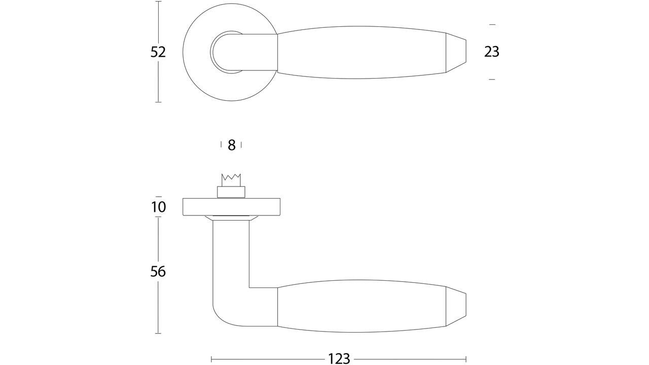Intersteel Deurkruk Combinatie op rozet verdekt ø53x10mm PVD messing getrommeld/zwart