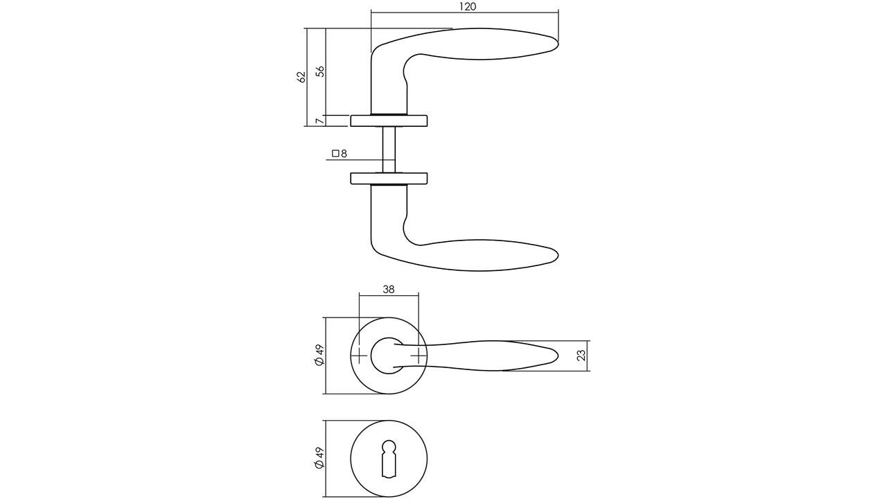 Intersteel Deurkruk Sigaar op rozet verdekt ø49x7mm chroom