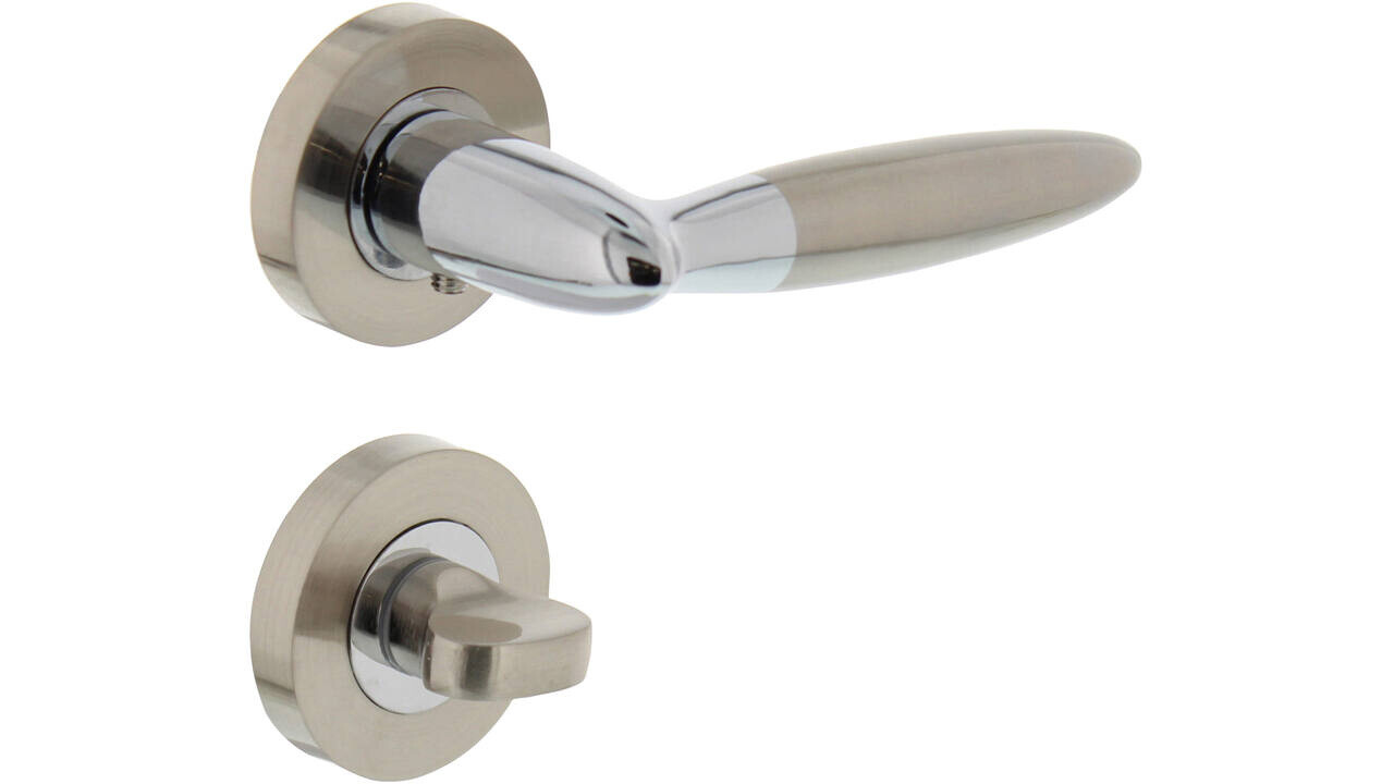 Intersteel Deurkruk Elen op rozet verdekt ø52x10mm met nokken chroom/nikkel mat