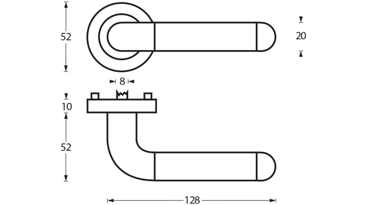 Intersteel Deurkruk Agatha op rozet verdekt ø52x10mm met nokken chroom/nikkel mat