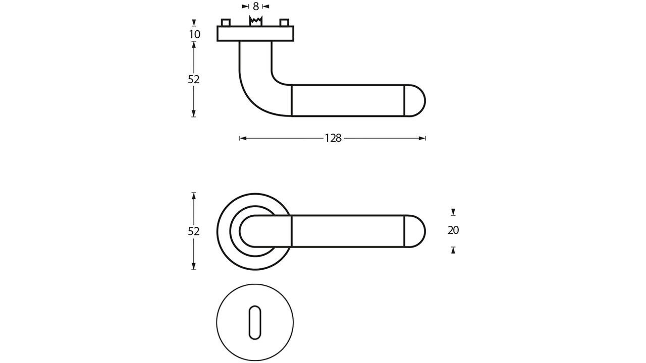 Intersteel Deurkruk Agatha op rozet verdekt ø52x10mm met nokken chroom/nikkel mat