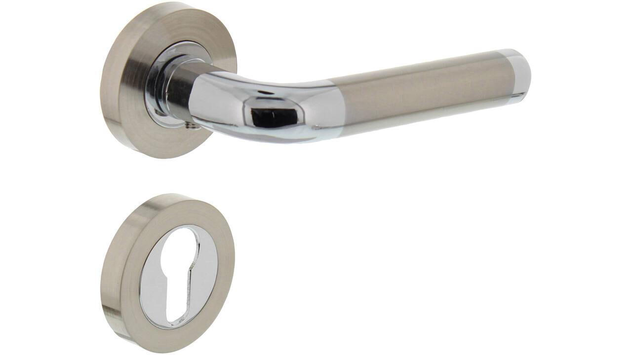 Intersteel Deurkruk Agatha op rozet verdekt ø52x10mm met nokken chroom/nikkel mat