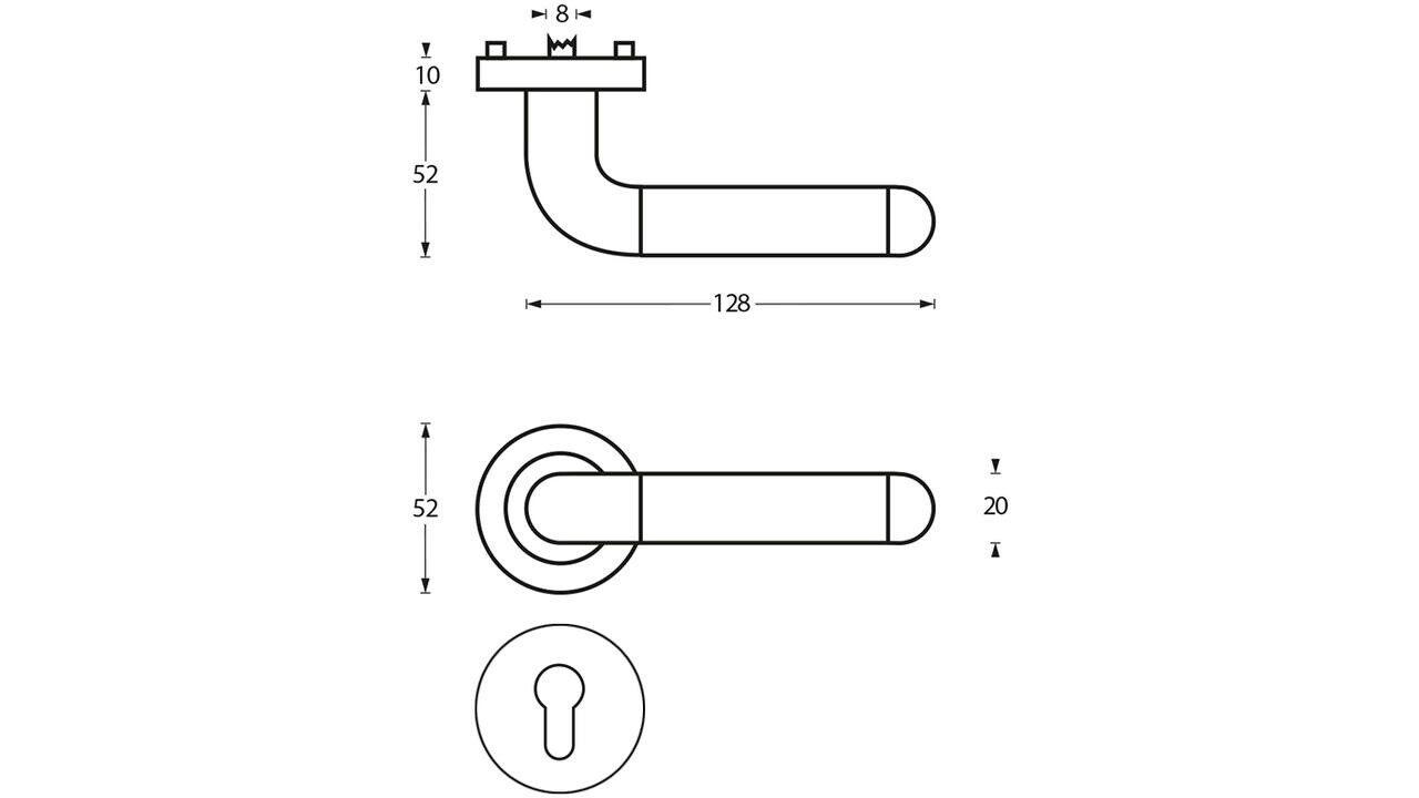 Intersteel Deurkruk Agatha op rozet verdekt ø52x10mm met nokken chroom/nikkel mat