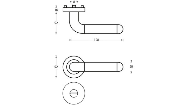 Intersteel Deurkruk Agatha op rozet verdekt ø52x10mm met nokken chroom/nikkel mat