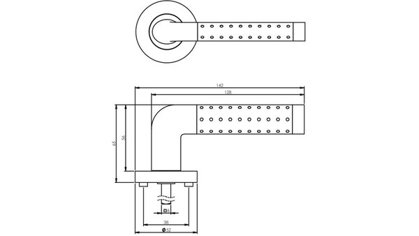 Intersteel Deurkruk Marion op rozet verdekt ø52x10mm met nokken chroom/nikkel mat