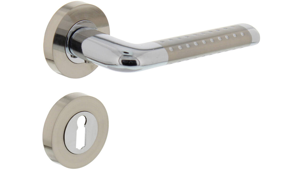 Intersteel Deurkruk Marion op rozet verdekt ø52x10mm met nokken chroom/nikkel mat