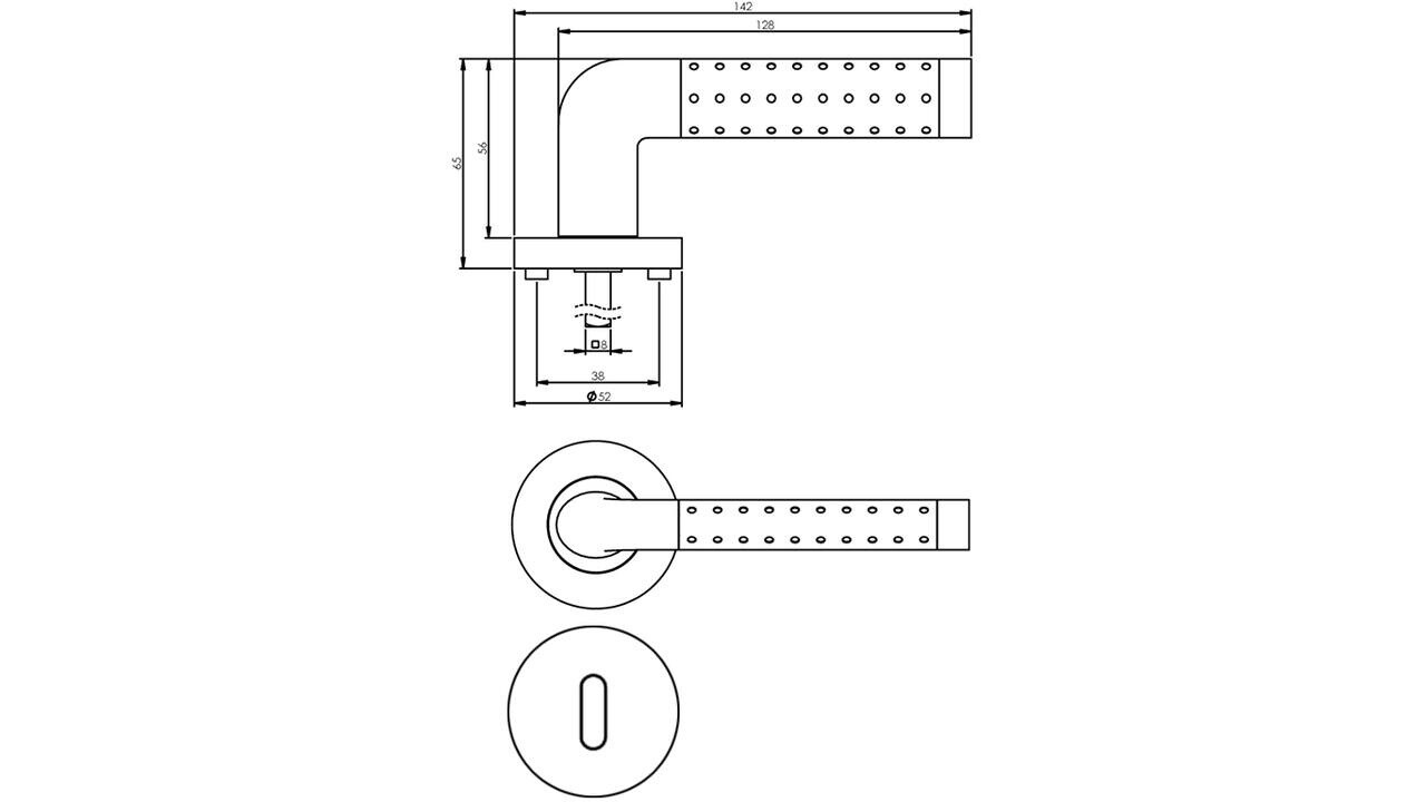Intersteel Deurkruk Marion op rozet verdekt ø52x10mm met nokken chroom/nikkel mat