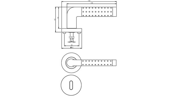 Intersteel Deurkruk Marion op rozet verdekt ø52x10mm met nokken chroom/nikkel mat
