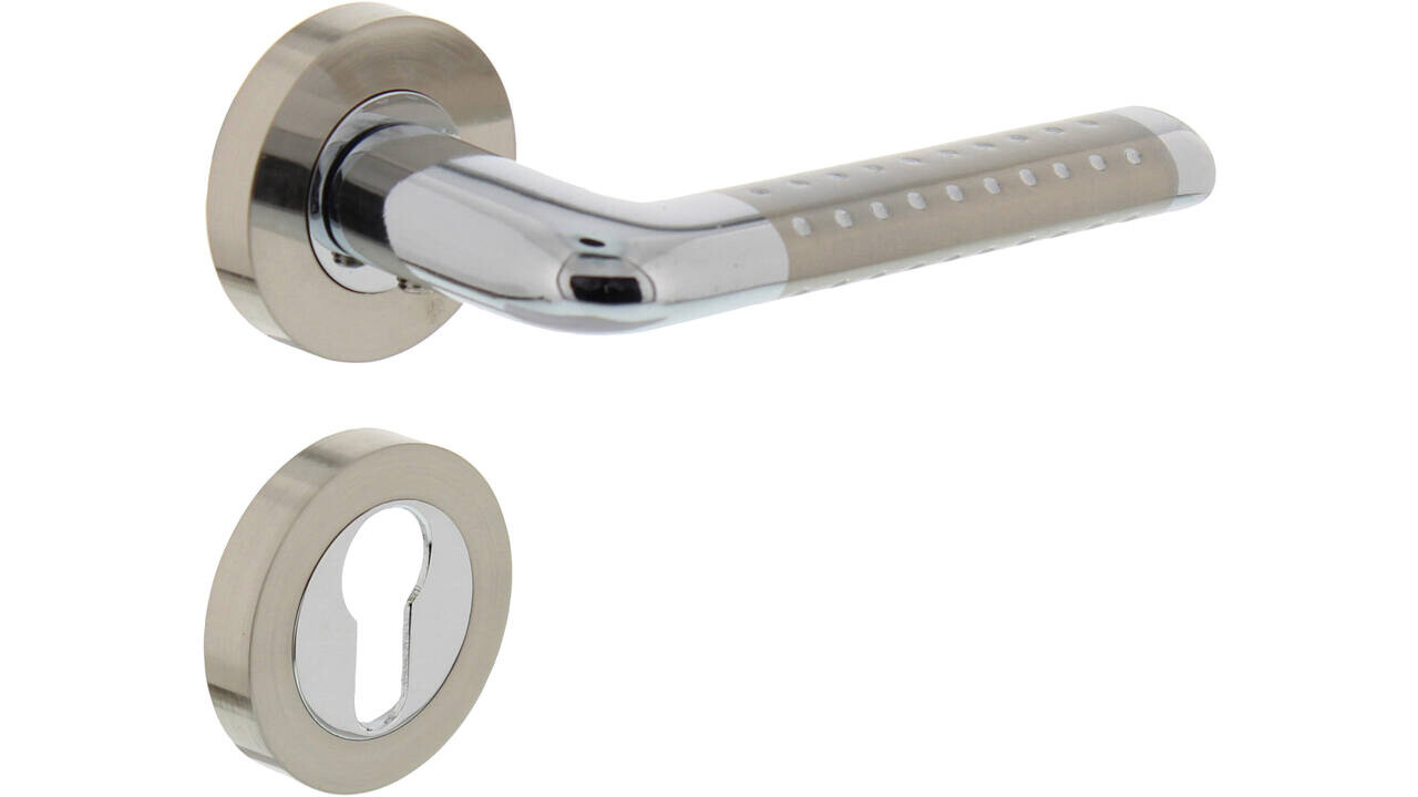 Intersteel Deurkruk Marion op rozet verdekt ø52x10mm met nokken chroom/nikkel mat