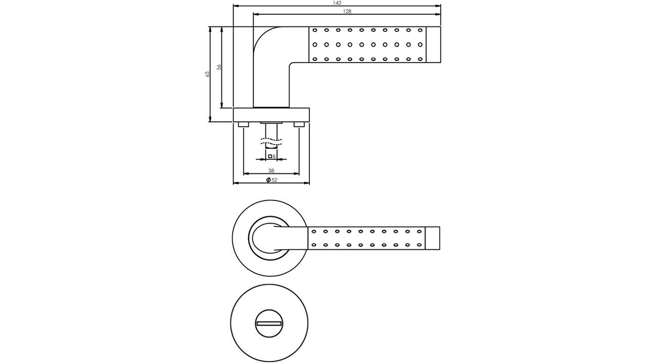 Intersteel Deurkruk Marion op rozet verdekt ø52x10mm met nokken chroom/nikkel mat